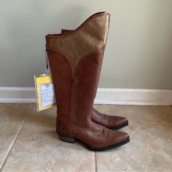 NEW Ariat "Caldera" Brown Knee High Leather Boots Sand Dollar SAMPLE‌‌‌‌‌‌‌‌‌‌ - Picture 1 of 14